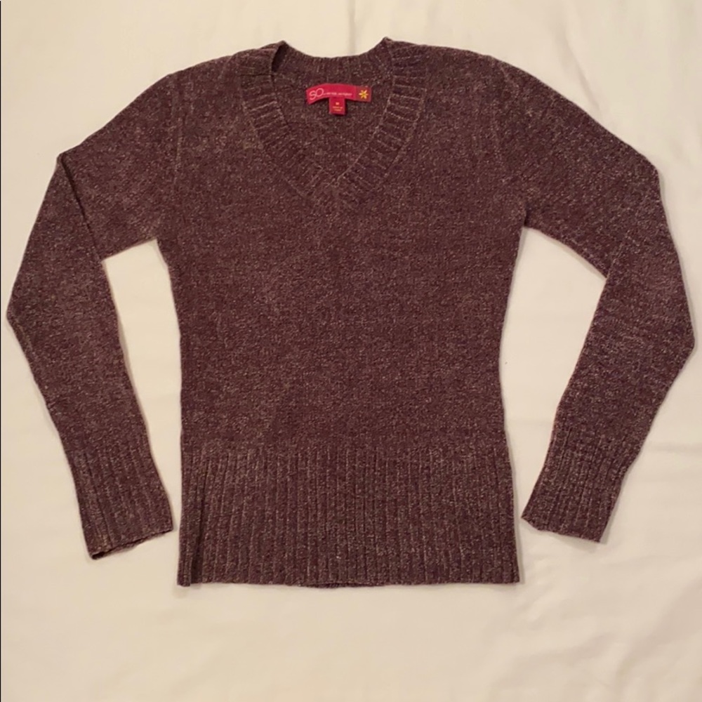SO... so real. so right Purple V neck Sweater Sz M